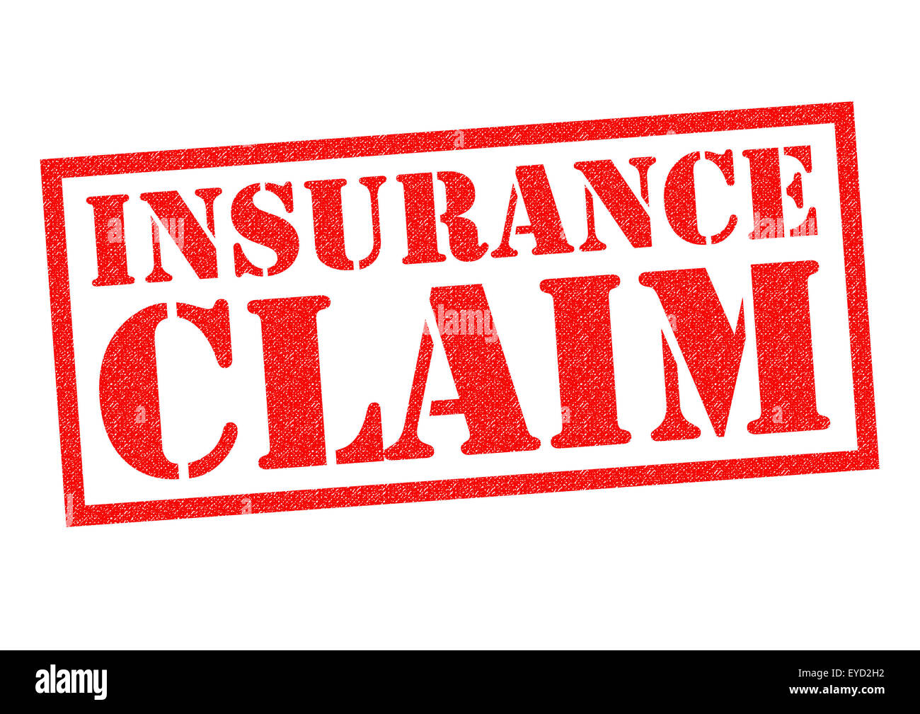 INSURANCE CLAIM red Rubber Stamp over a white background. Stock Photo