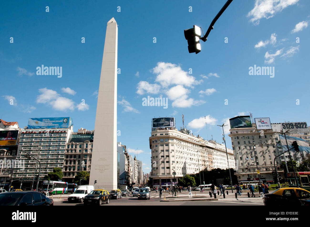 The Obelisk is the icon of Buenos Aires in the Plaza de la Republica built in 1936 - Argentina Stock Photo