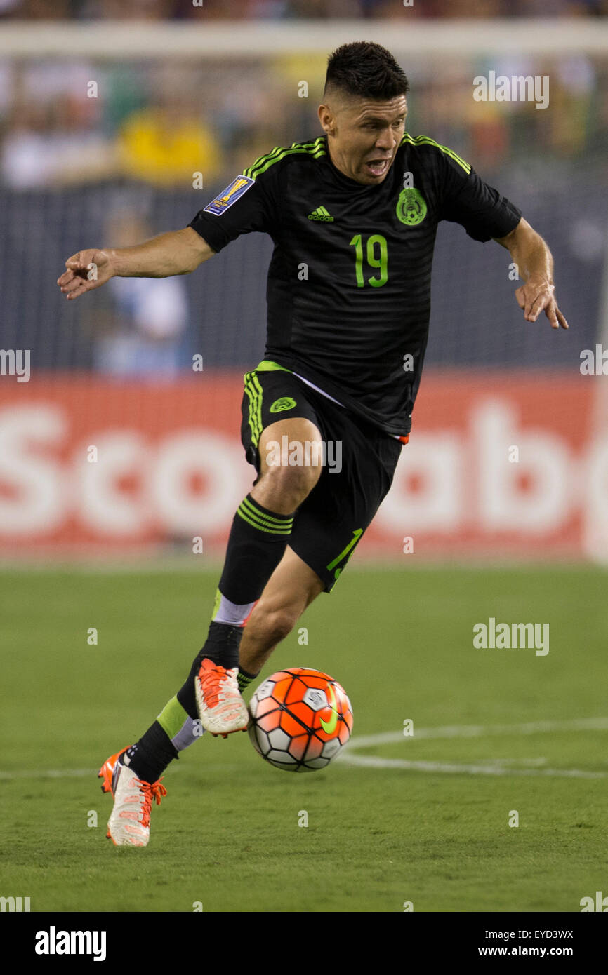 July 26, 2015: Mexico forward Oribe Peralta (19) in action during the CONCACAF Gold Cup 2015 Final match between Jamaica and Mexico at Lincoln Financial Field in Philadelphia, Pennsylvania. Mexico won 3-1. Christopher Szagola/CSM Stock Photo