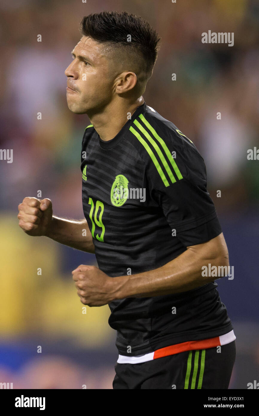 July 26, 2015: Mexico forward Oribe Peralta (19) reacts to his goal during the CONCACAF Gold Cup 2015 Final match between Jamaica and Mexico at Lincoln Financial Field in Philadelphia, Pennsylvania. Mexico won 3-1. Christopher Szagola/CSM Stock Photo