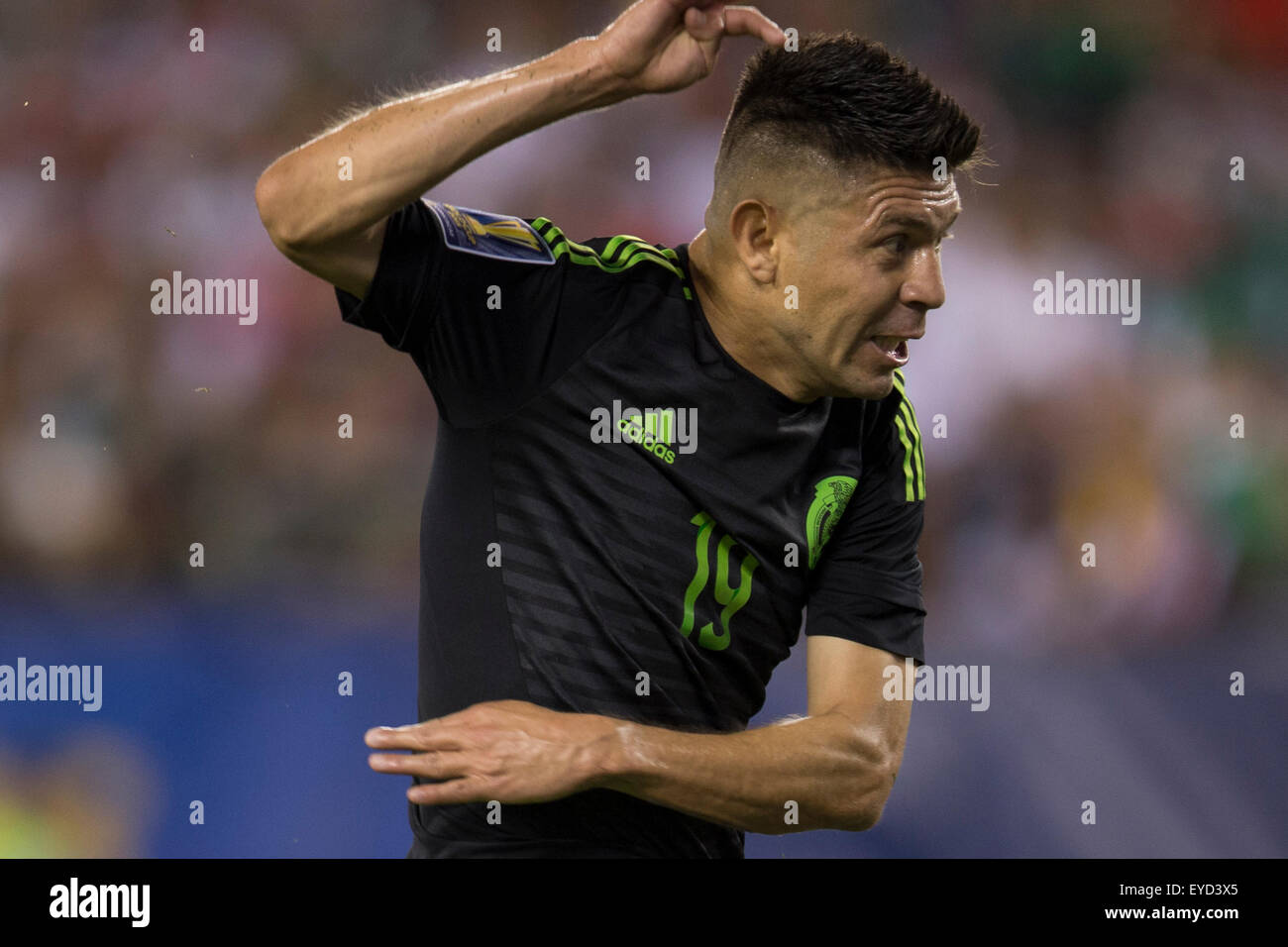 July 26, 2015: Mexico forward Oribe Peralta (19) in action during the CONCACAF Gold Cup 2015 Final match between Jamaica and Mexico at Lincoln Financial Field in Philadelphia, Pennsylvania. Mexico won 3-1. Christopher Szagola/CSM Stock Photo
