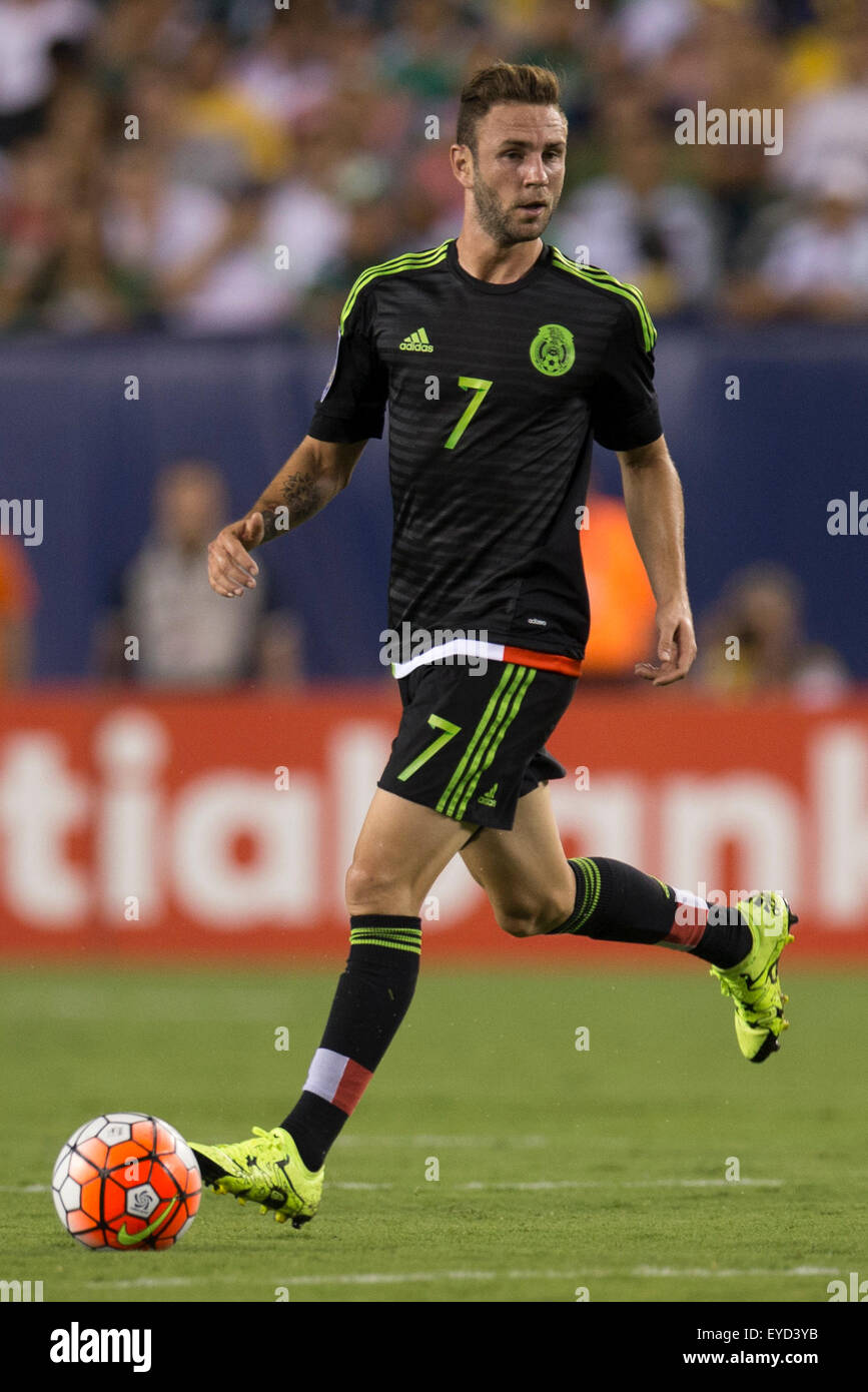 July 26, 2015: Mexico defender Miguel Layun (7) in action during the CONCACAF Gold Cup 2015 Final match between Jamaica and Mexico at Lincoln Financial Field in Philadelphia, Pennsylvania. Mexico won 3-1. Christopher Szagola/CSM Stock Photo