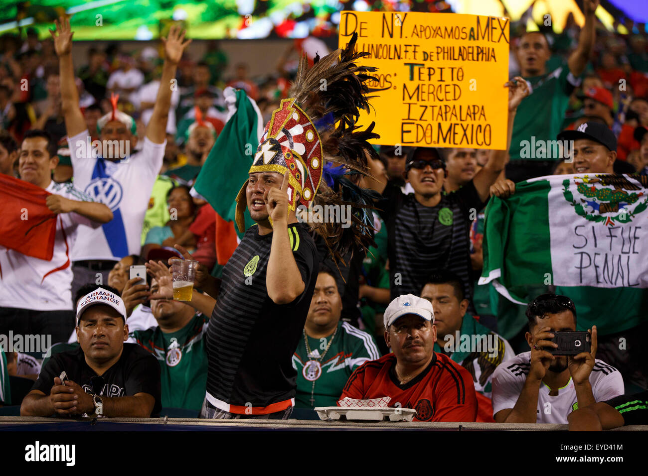 July 26, 2015 Mexican fans cheer their team on during the CONCACAF