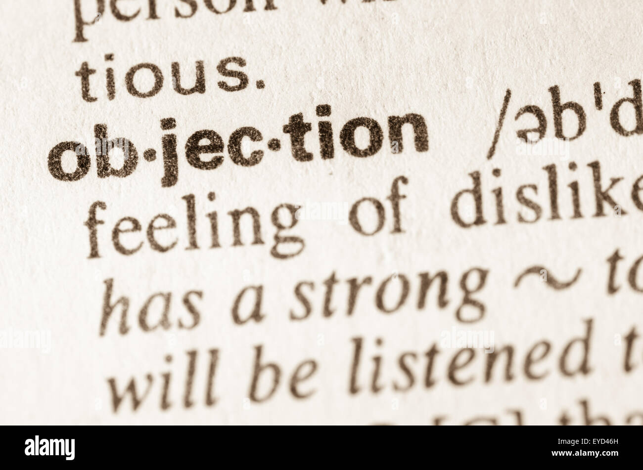 Objection Dictionary Definition Stock Photo Download Law Dictionary