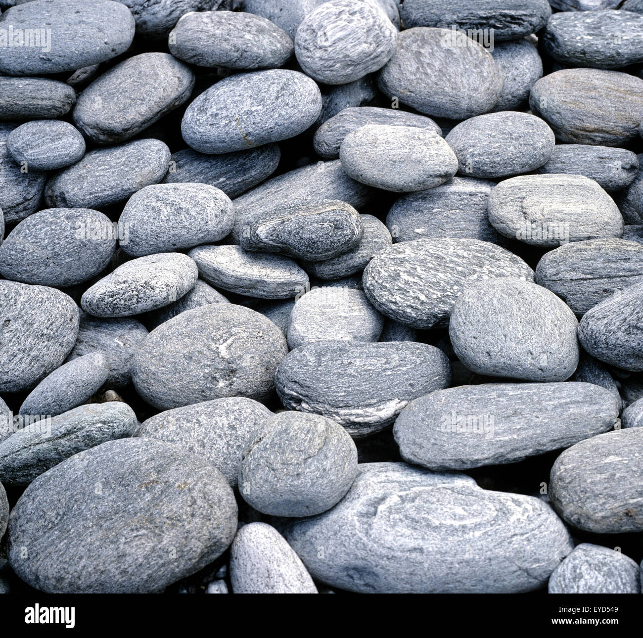 Steine; steiniges Flussbett, Kieselsteine, Landschaft Stock Photo