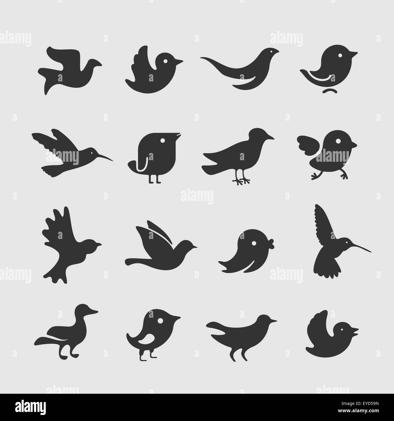 Vector Set of bird symbols Stock Vector Image & Art Alamy