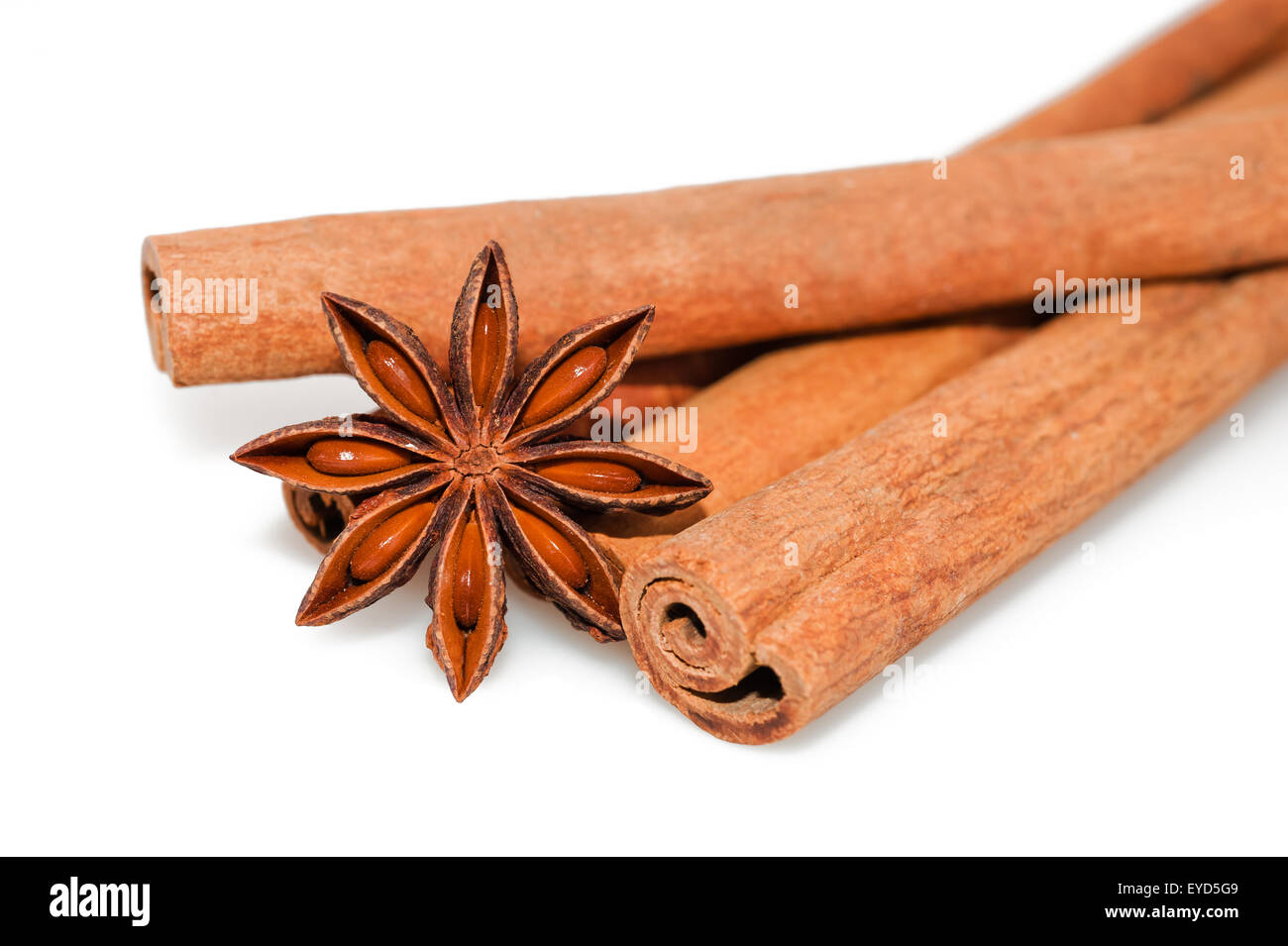 Star anise and cinnamon isolated Stock Photo Alamy
