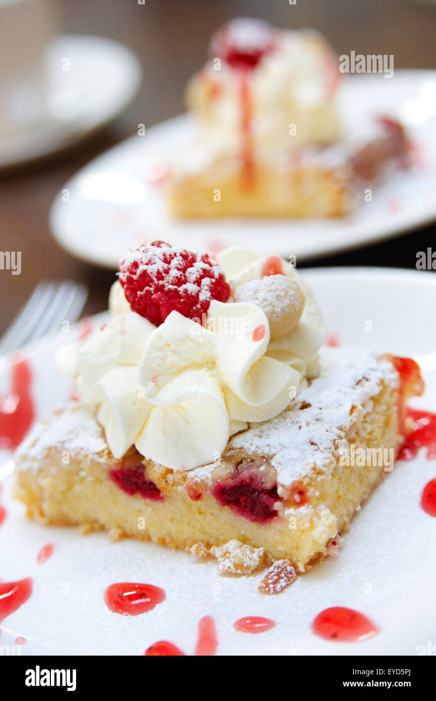 Raspberry cream slice Stock Photo Alamy