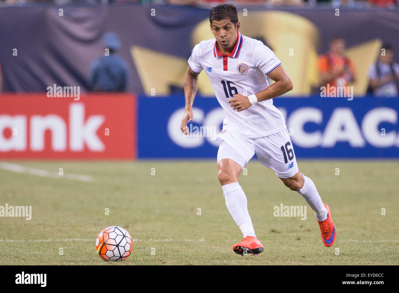July 19, 2015: Costa Rica defender Christian Gamboa (16) in action during the CONCACAF Gold Cup 2015 Quarterfinal match between the Costa Rica and Mexico at MetLife Stadium in East Rutherford, New Jersey. Mexico won 1-0. (Christopher Szagola/Cal Sport Media) Stock Photo