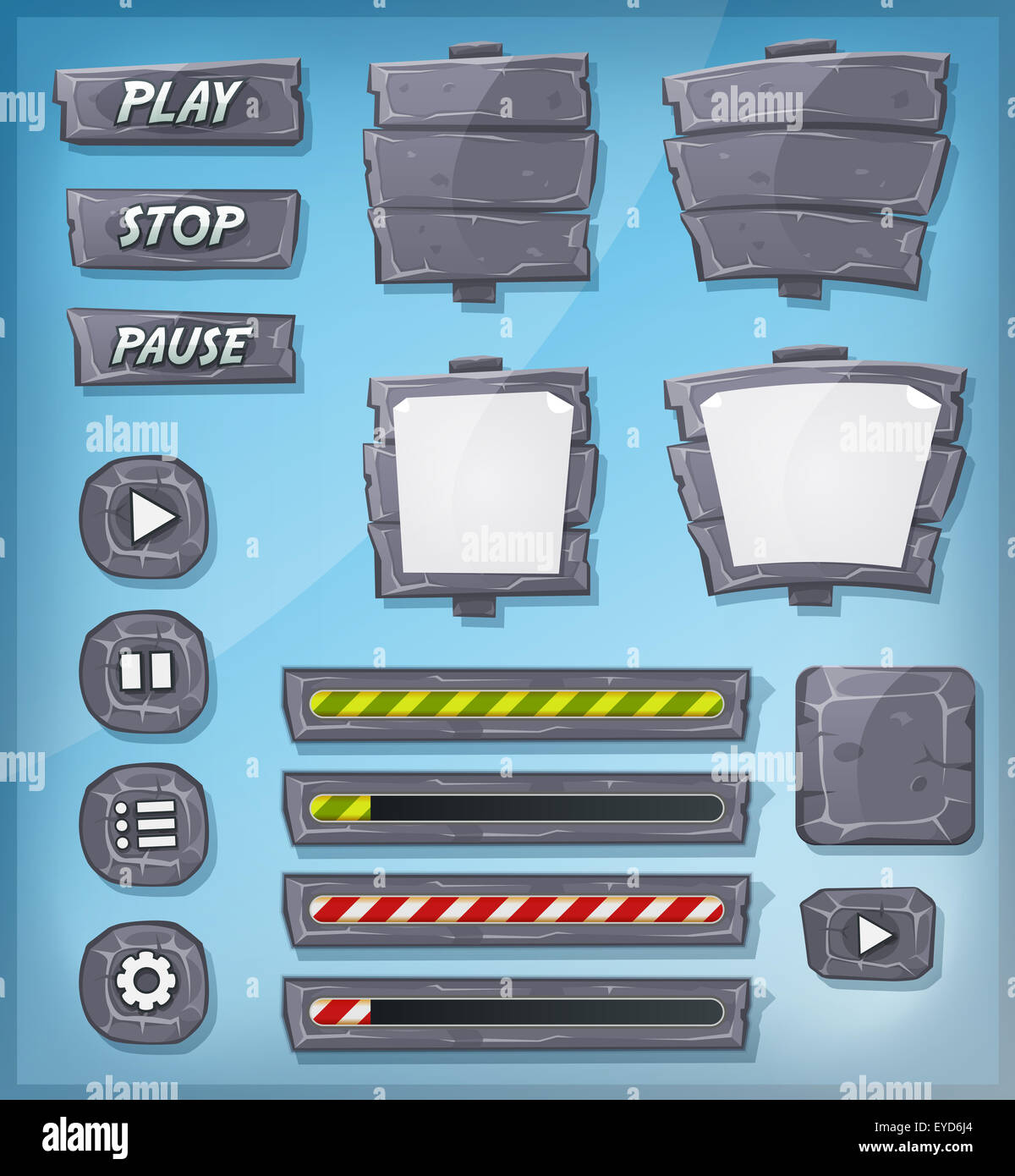 Illustration Of A Set Of Various Cartoon Design Ui Game Stony And Rock Elements Including Banners Signs Buttons Load Bar And Stock Photo Alamy Illustration Of A Set Of Various Cartoon Design Ui Game Stony And Rock Elements Including Banners Signs Buttons Load Bar And Stock Photo Alamy