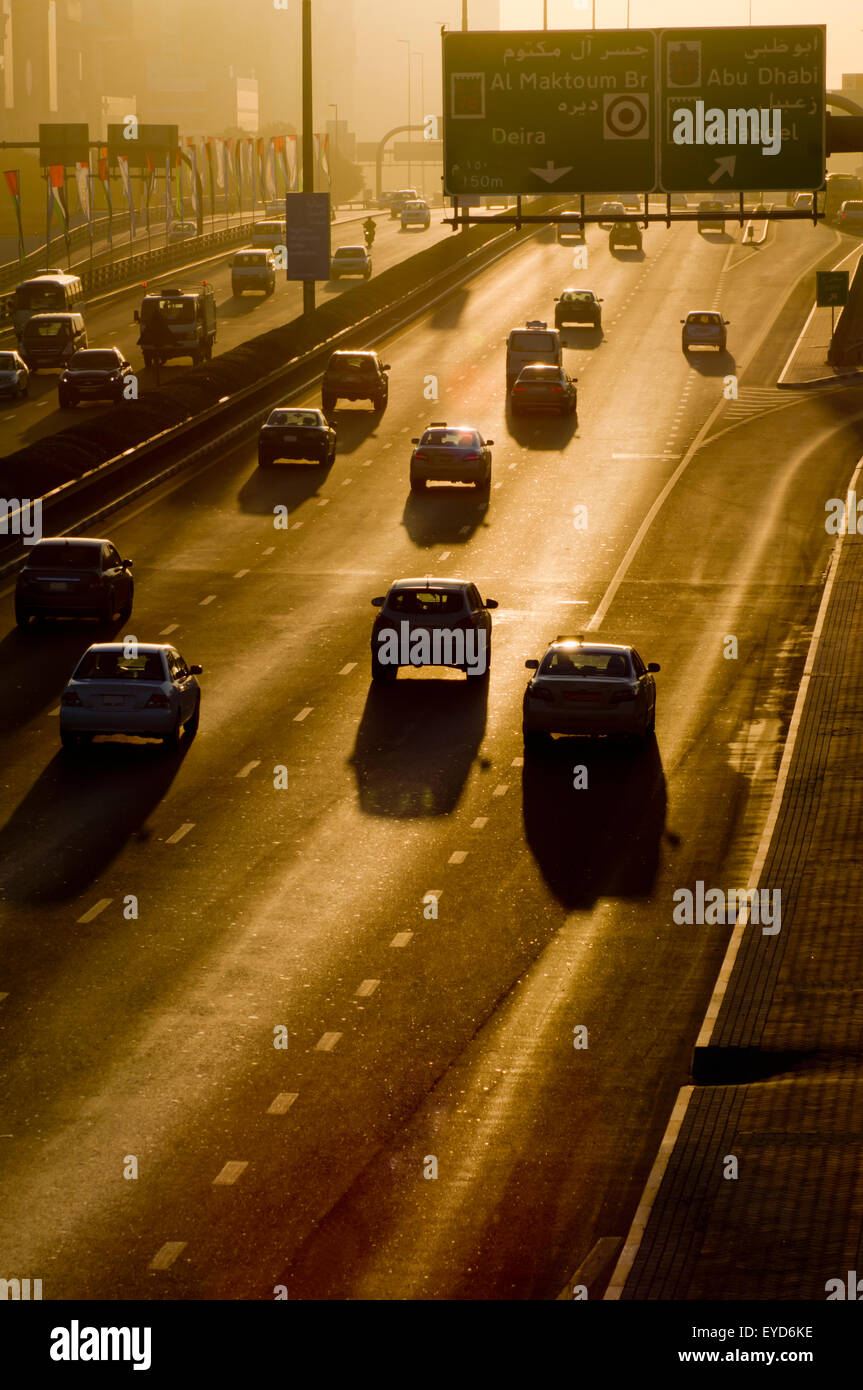 Urban Multilane Road, Dubai, Uae Stock Photo