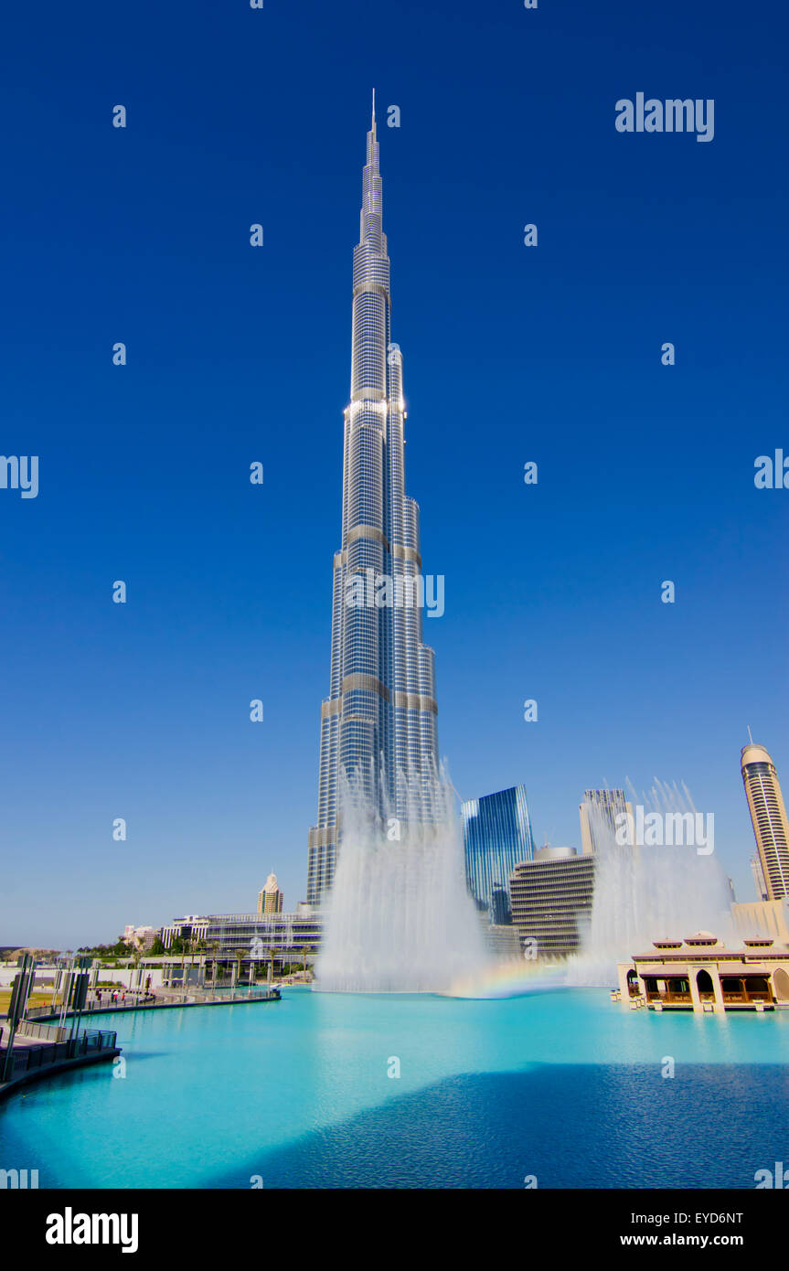 Breaking Waves At Burj Khalifa, Dubai, Uae Stock Photo Alamy