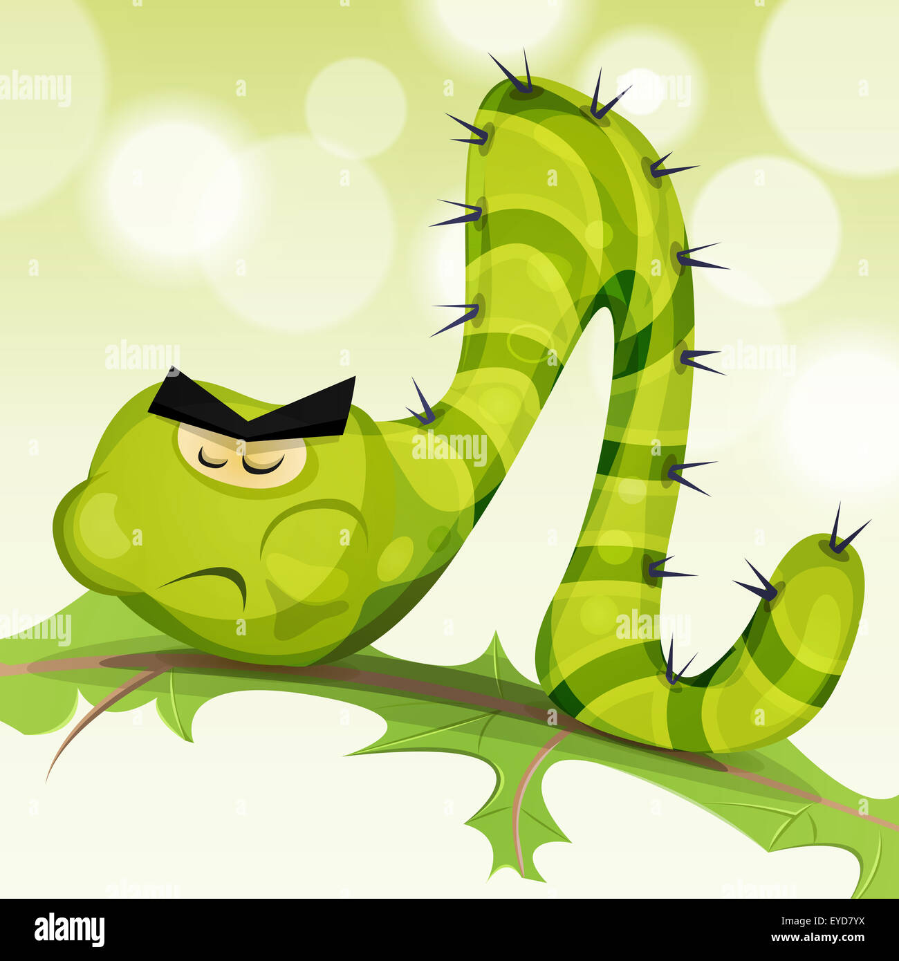 cartoon caterpillar munching leaf Stock Vector Image & Art - Alamy