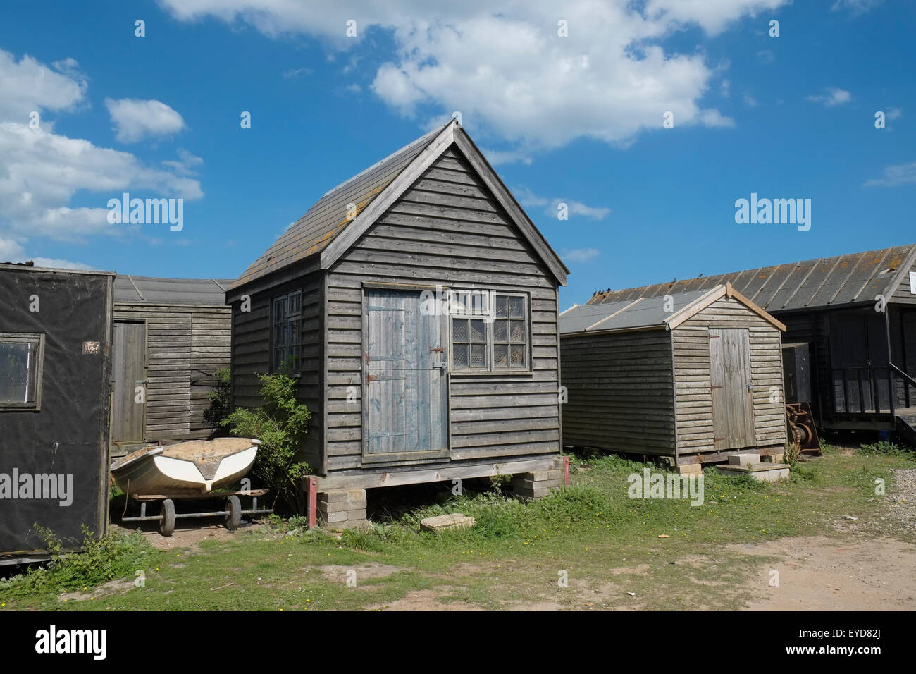 Fishermen's huts, Southwold harbour, Suffolk, England. Stock Photo
