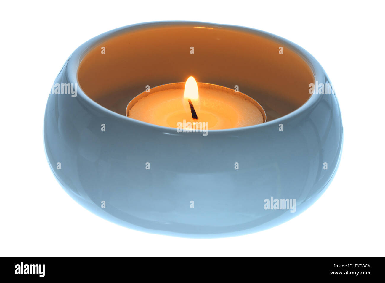 Candle in Holder Stock Photo