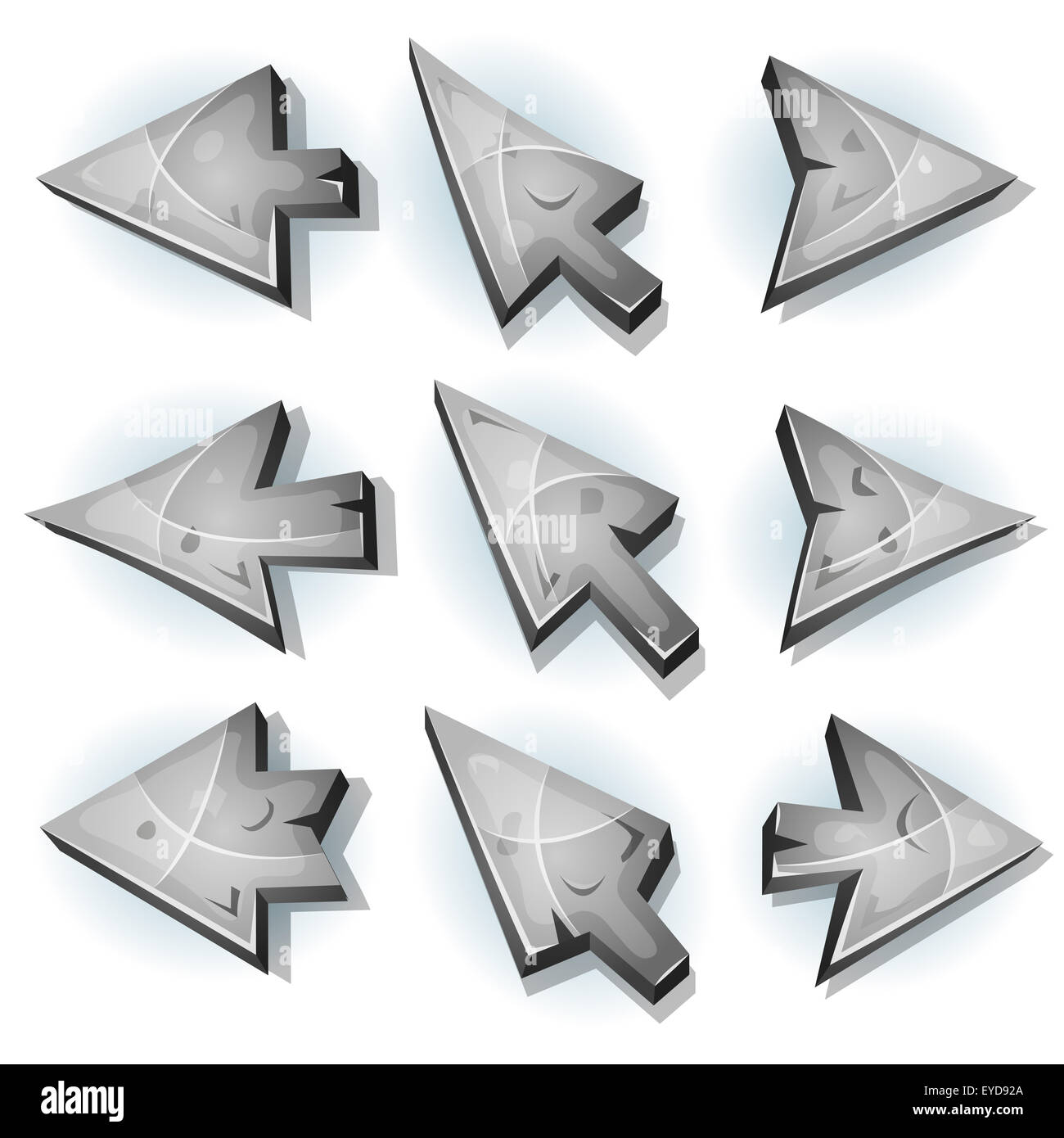 Illustration of a set of funny cartoon design stone and rock computer icons, cursor and arrows signs for funny ui game environme Stock Photo - Alamy Illustration of a set of funny cartoon design stone and rock computer icons, cursor and arrows signs for funny ui game environme Stock Photo - Alamy