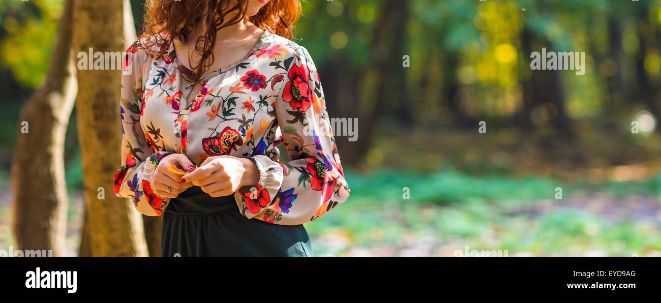 girl in autumn park with leaves Stock Photo - Alamy