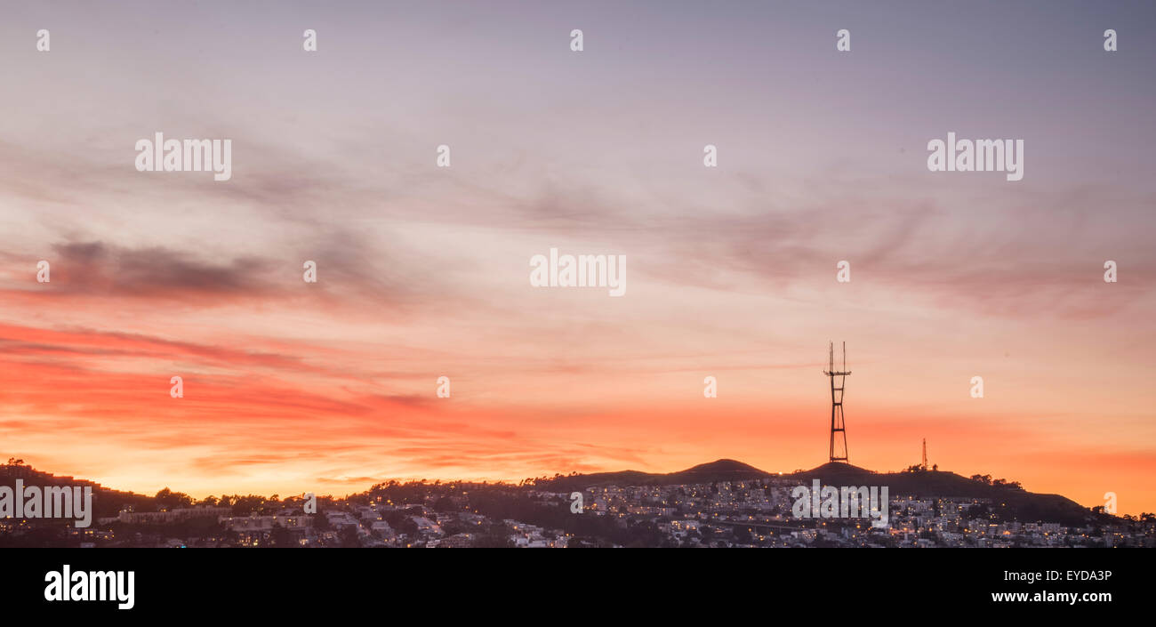 Cityscape of San Francisco at Sunset Stock Photo