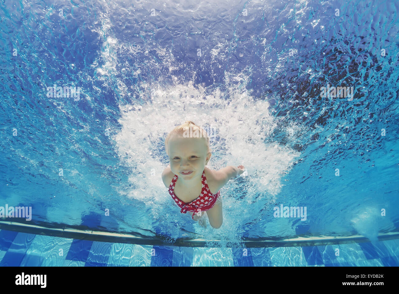 baby girl swimming