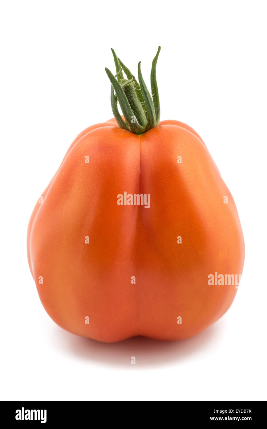 Red Beefsteak tomato isolated on white Stock Photo