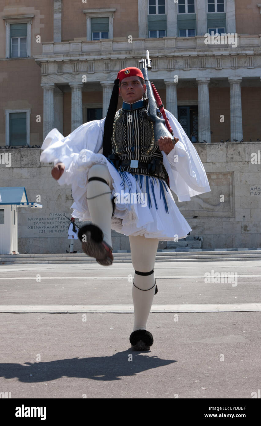 Portrait of a Greek Guard or Tsolias marching in front of the Unknown