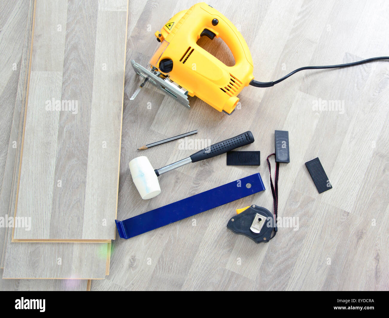 Tools to Laying Laminate Stock Photo Alamy