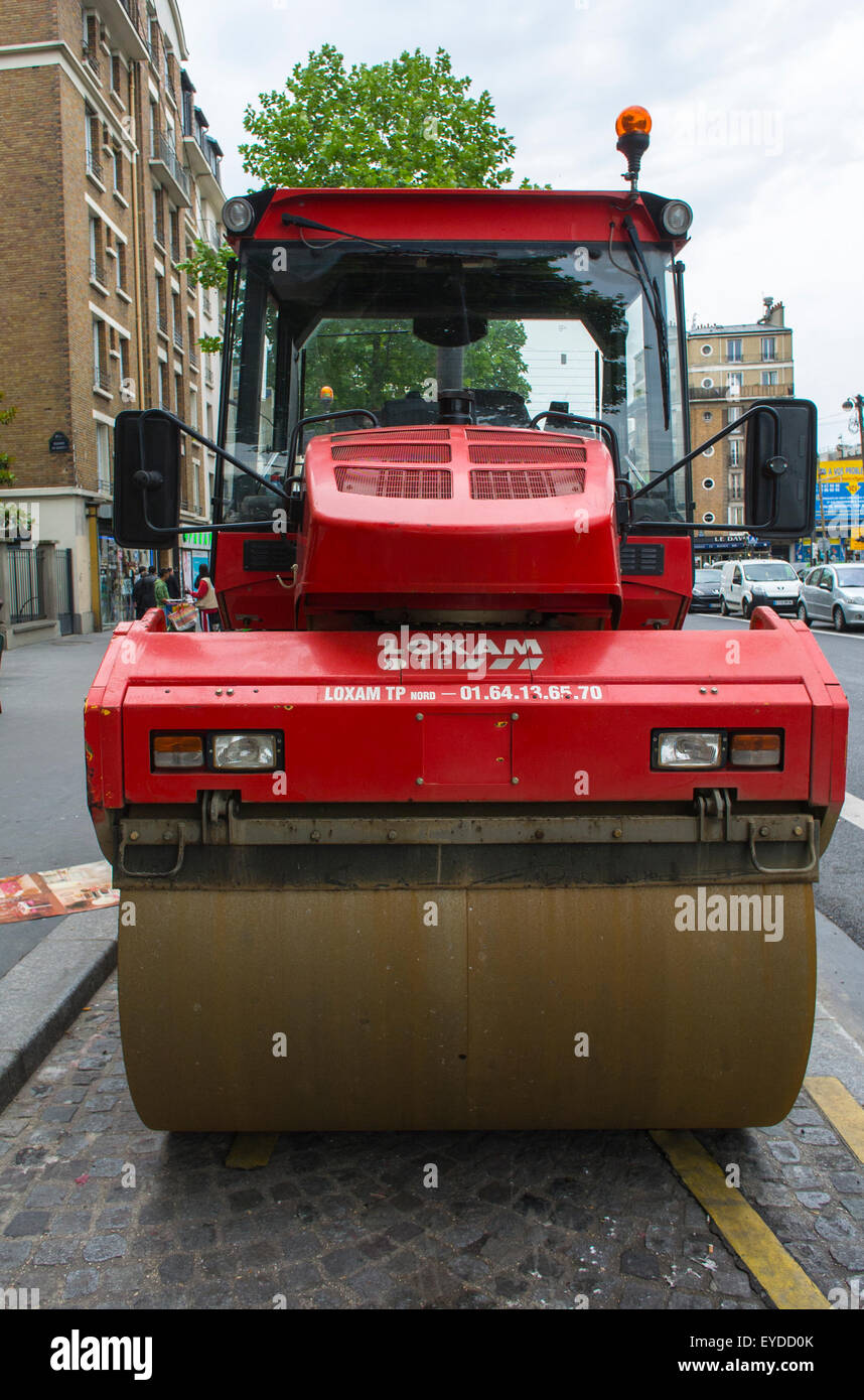 Paris, France, Construction Equipment on Street, Steam Rollers Stock