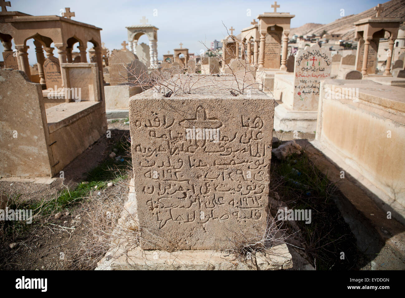 Christian Cemetery In Alqosh (Alkosh) Iraqi Kurdistan, Iraq Stock Photo