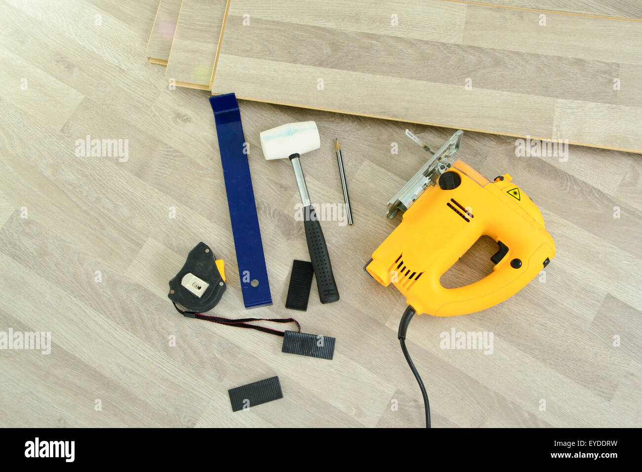 Tools to Laying Laminate Stock Photo - Alamy