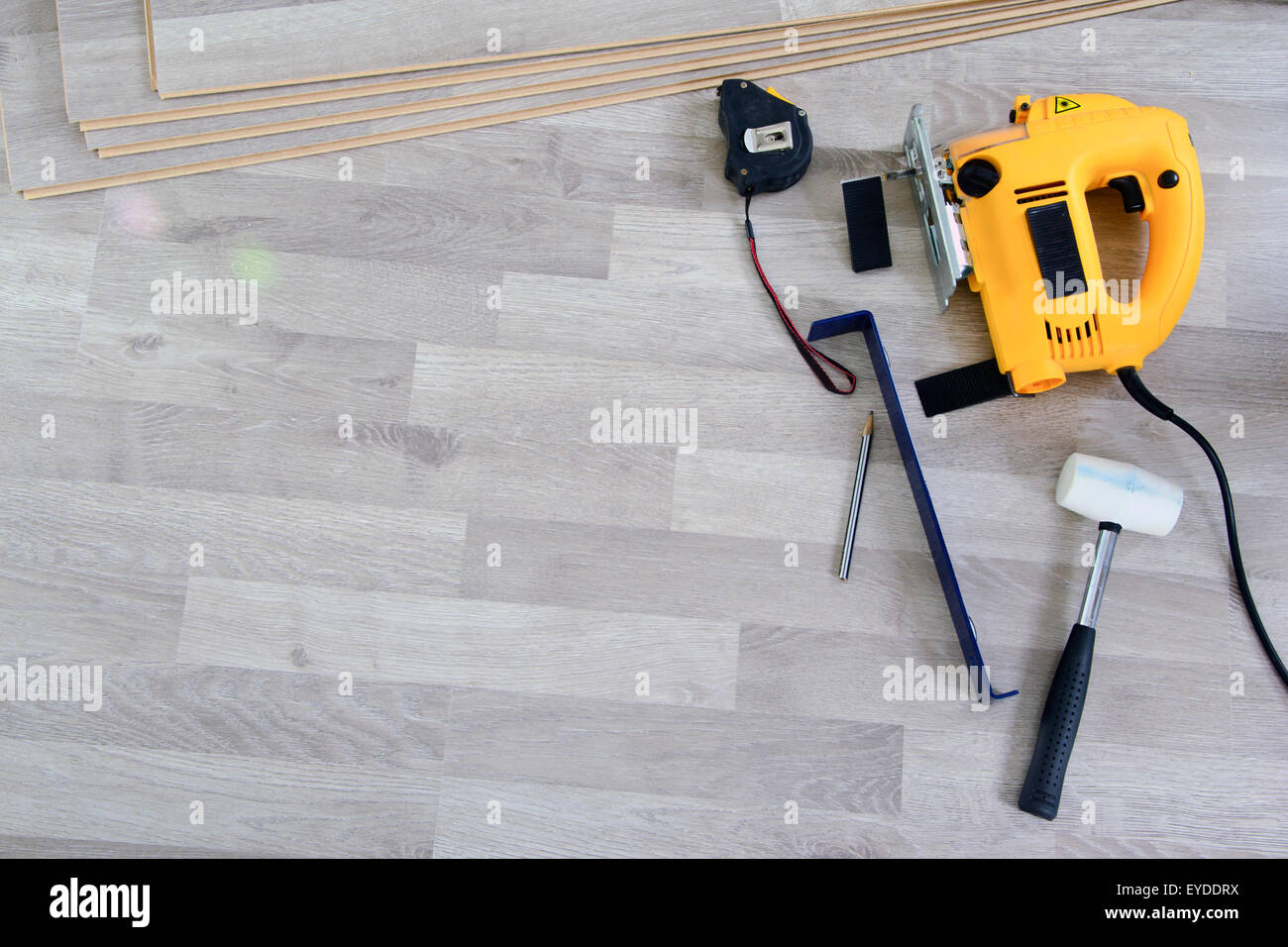 Tools to Laying Laminate Stock Photo Alamy