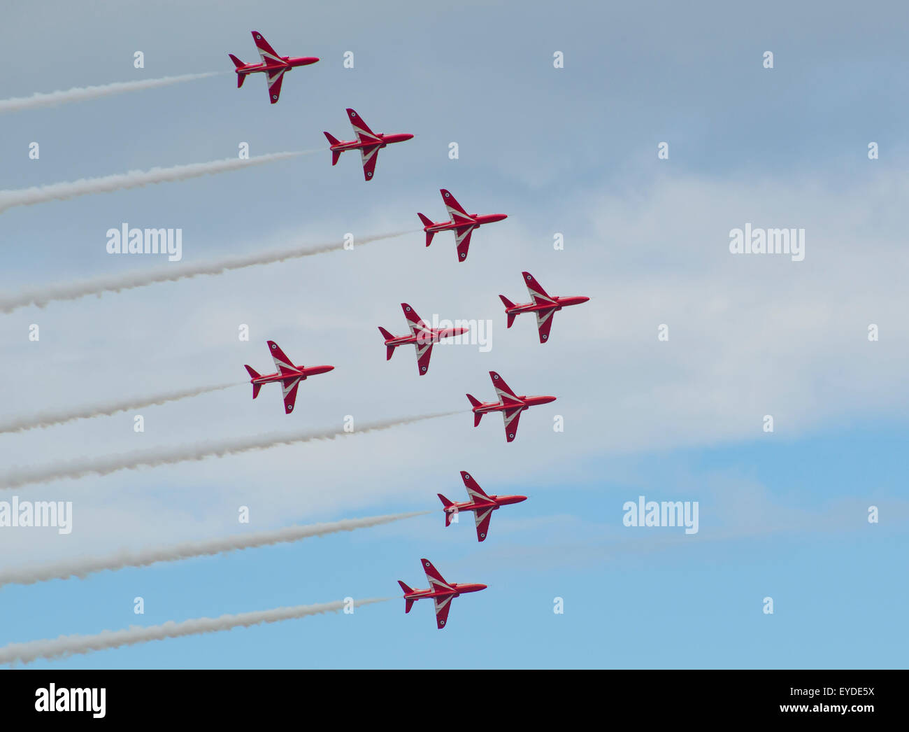 RAF Red Arrows Display Team at Sunderland Airshow 2015 Stock Photo