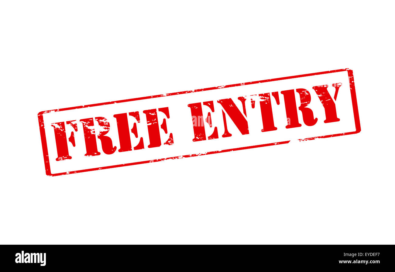 Rubber stamp with text free entry inside, vector illustration Stock Photo