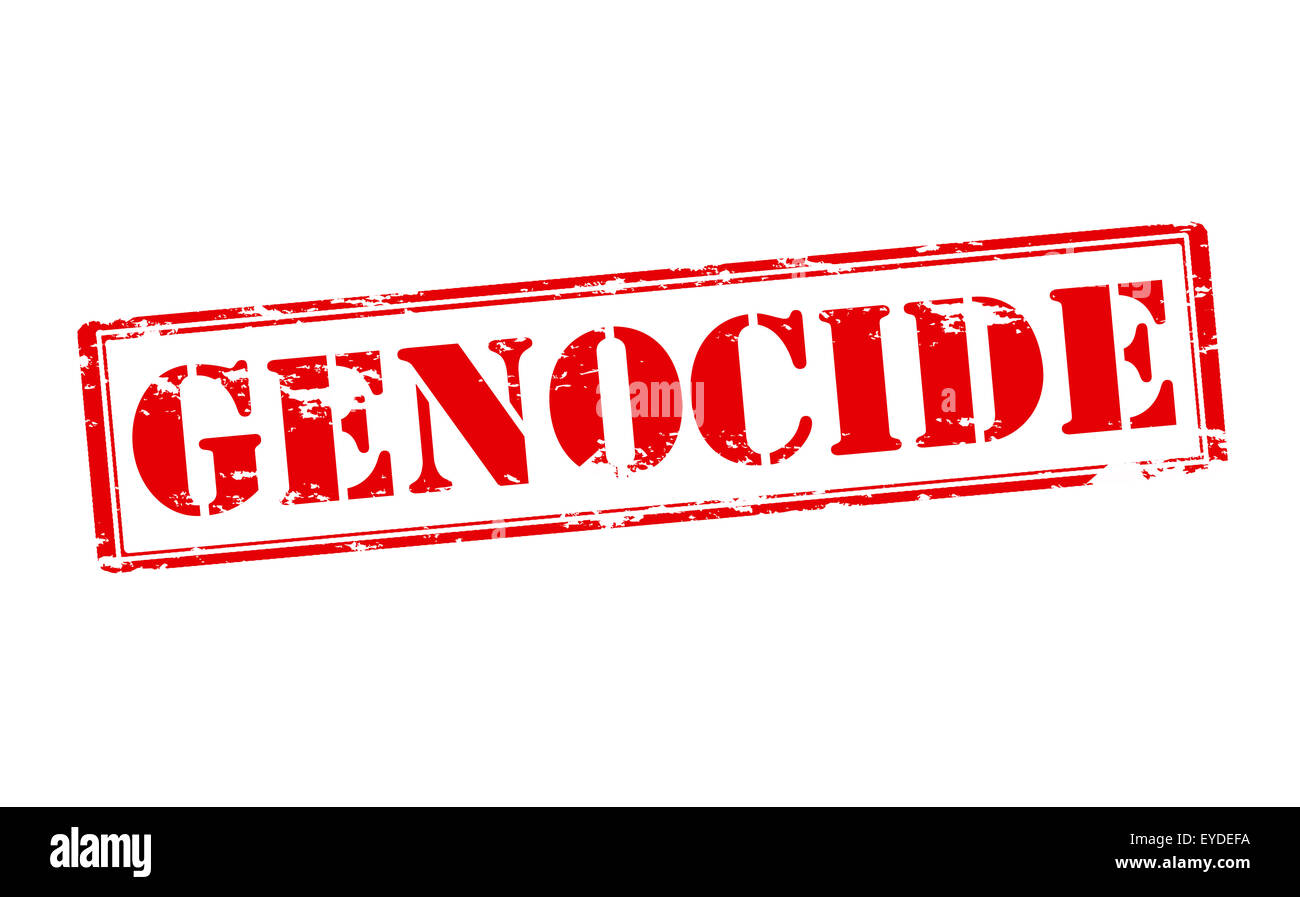 Rubber stamp with word genocide inside, vector illustration Stock Photo