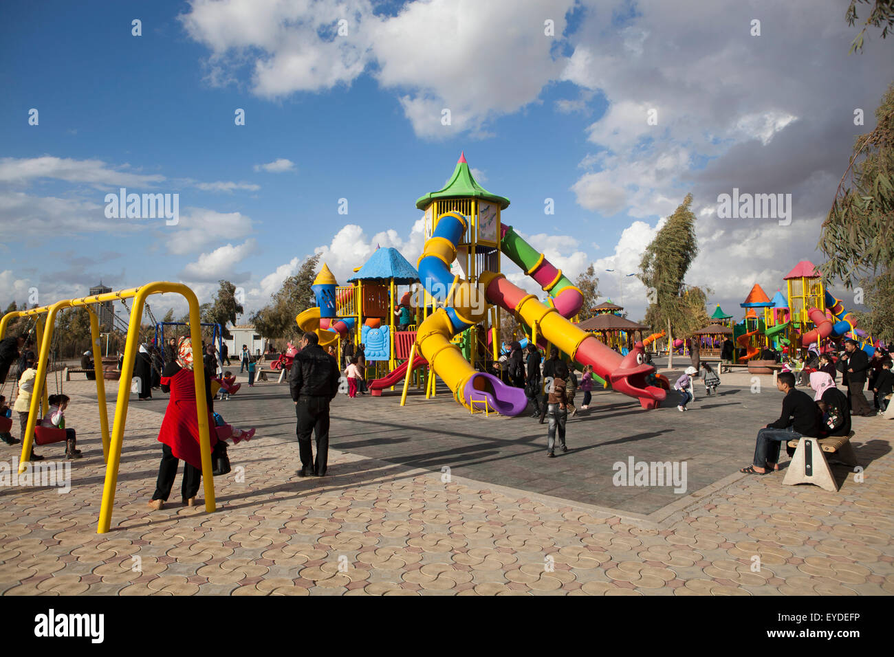 Children's Playground In The Parks Of Erbil, Iraqi Kurdistan, Iraq Stock Photo