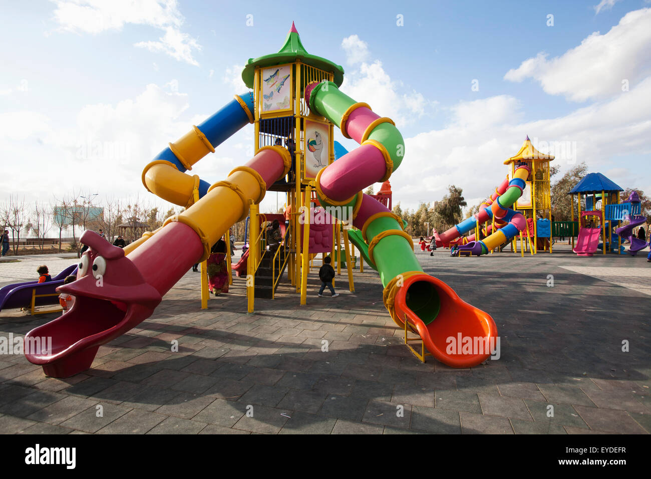 Children's Playground In The Parks Of Erbil, Iraqi Kurdistan, Iraq Stock Photo
