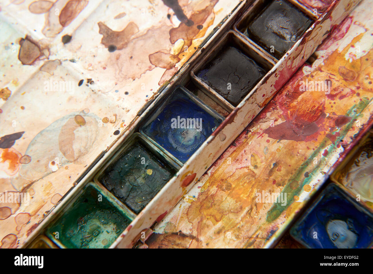 Paints and childish painting equipment, Watercolors and brushes