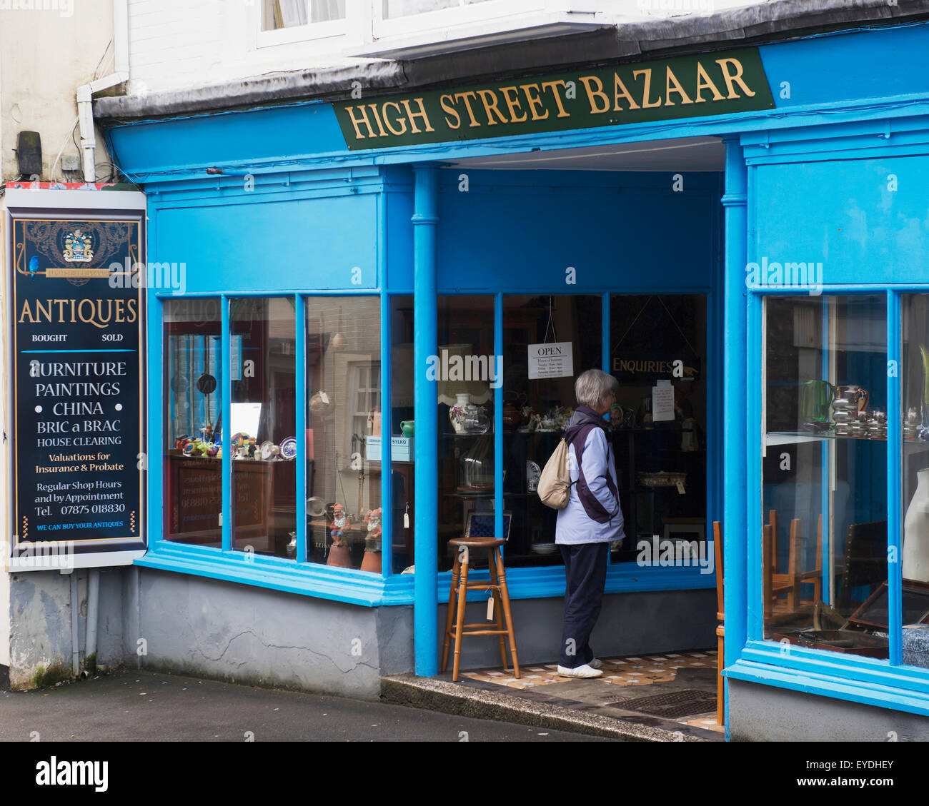 United Kingdom, England, Cornwall, Antique shop; Falmouth Stock Photo