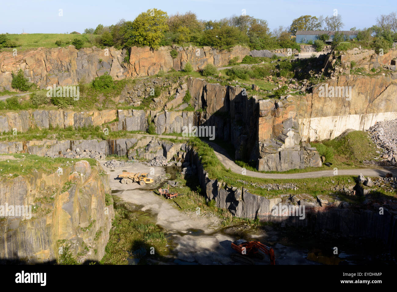 Granite quarry, Roenne, Isle of Bornholm, Denmark Stock Photo