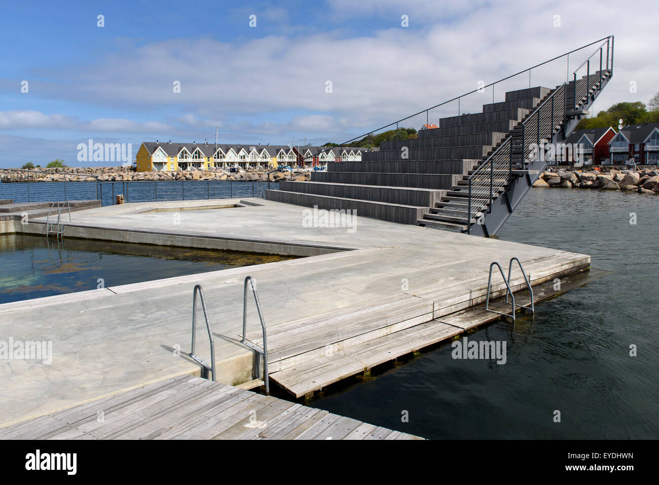 swimming pool in the port of Hasle, Isle of Bornholm Denmark Stock ...