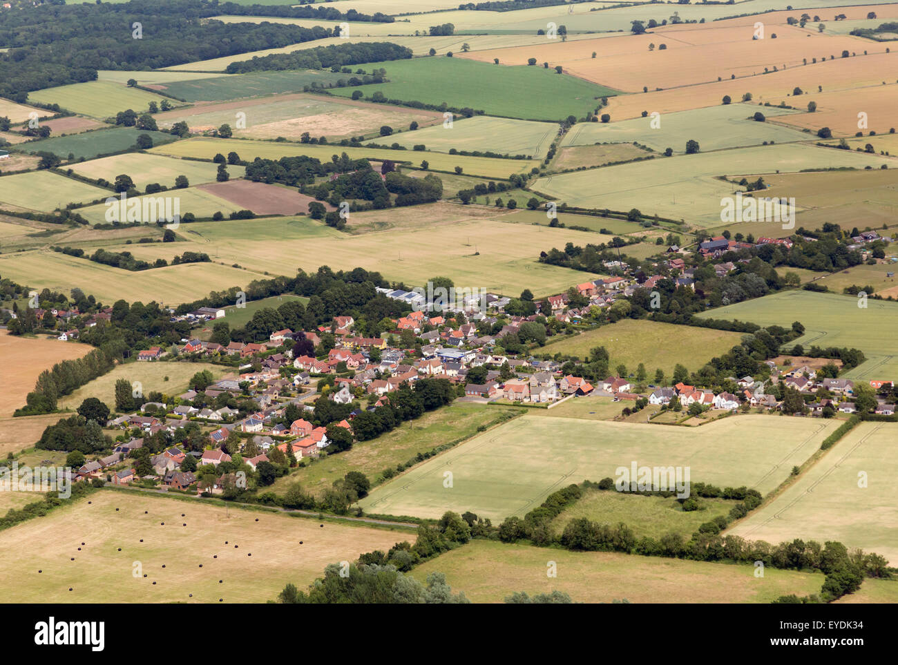 aerial view of Norton in Suffolk, UK Stock Photo