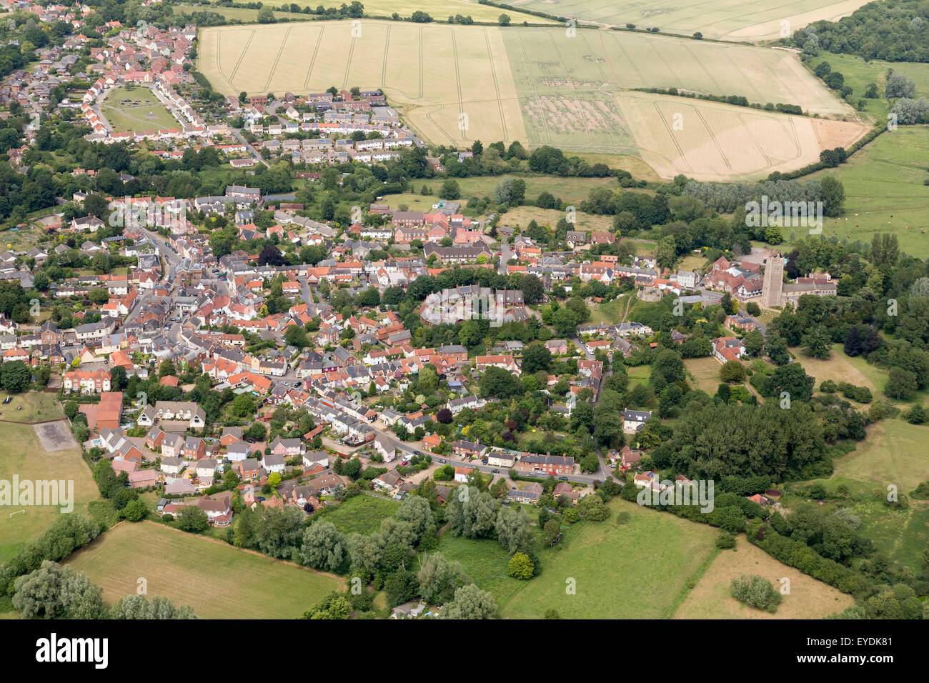 aerial photo of Eye in Suffolk, UK Stock Photo