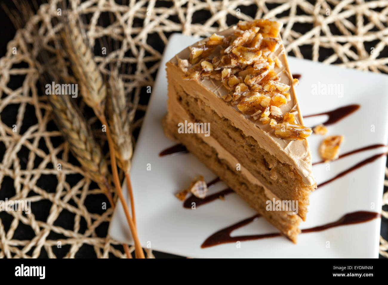 Almond Toffee Cake Stock Photo Alamy