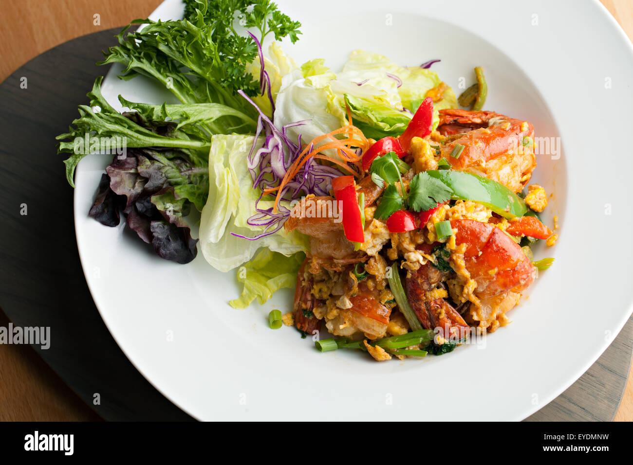 Thai Jumbo Shrimp Salad Stock Photo