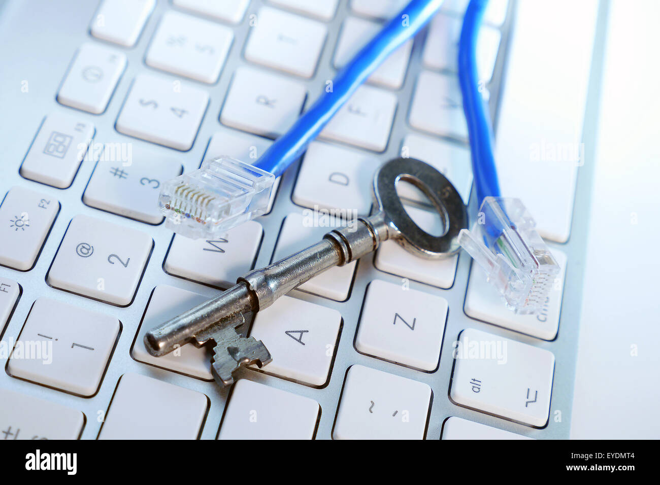 old key on computer keyboard Stock Photo - Alamy