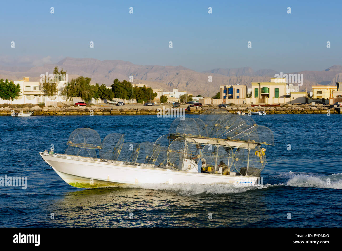 United Arab Emirates, Fishing boat leaving harbour; Ras Al Khaimah Stock Photo Alamy