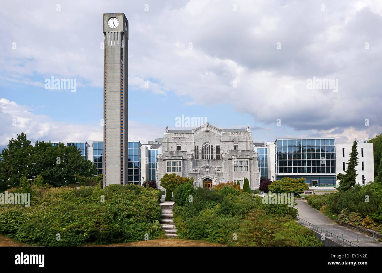 University of British Columbia central campus in Vancouver with Ladner Clock Tower Stock Photo