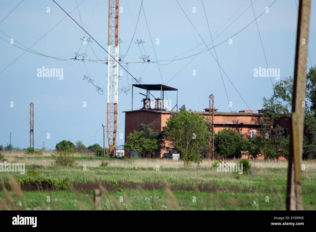 Longwave radiotransmitting towers. tower with steel