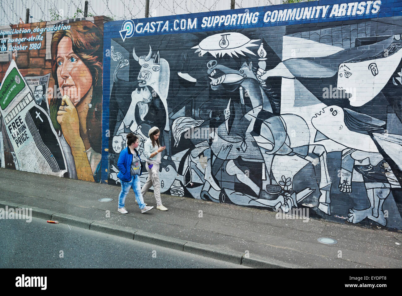 United Kingdom, Northern Ireland, Wall murals in Falls Road; Belfast Stock Photo Alamy