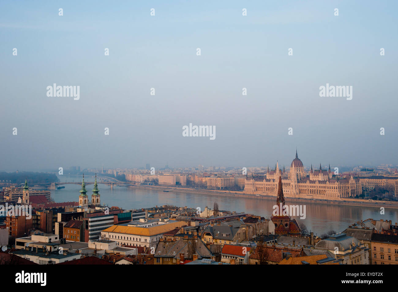 Views Of The City From The Castle District, Budapest, Hungary Stock ...