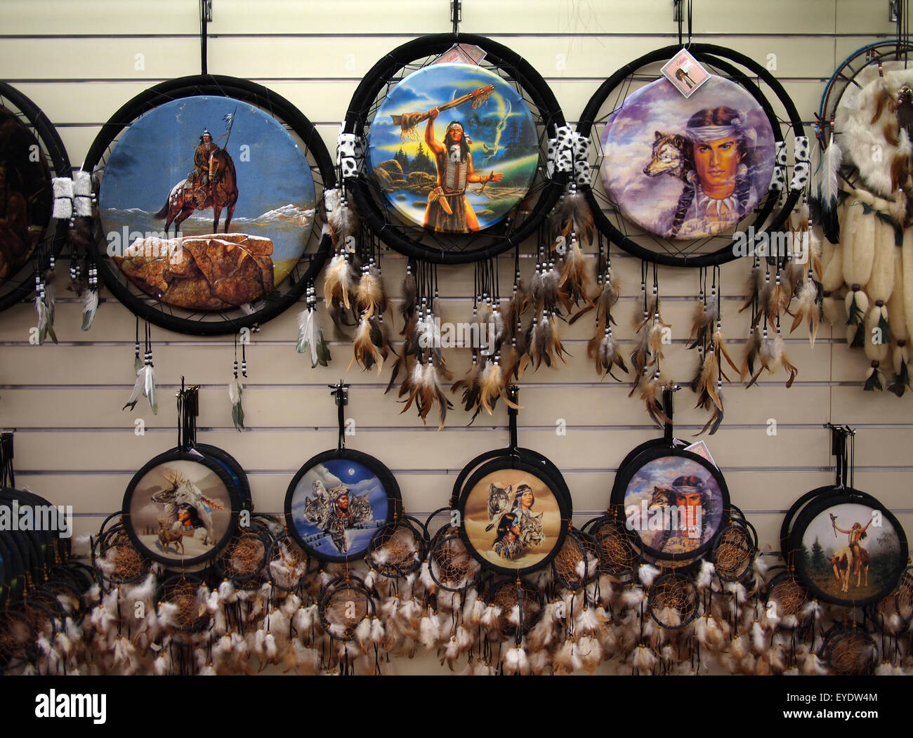 Souvenir, native american indian dream catchers; Las vegas, Nevada, United States of America Stock Photo